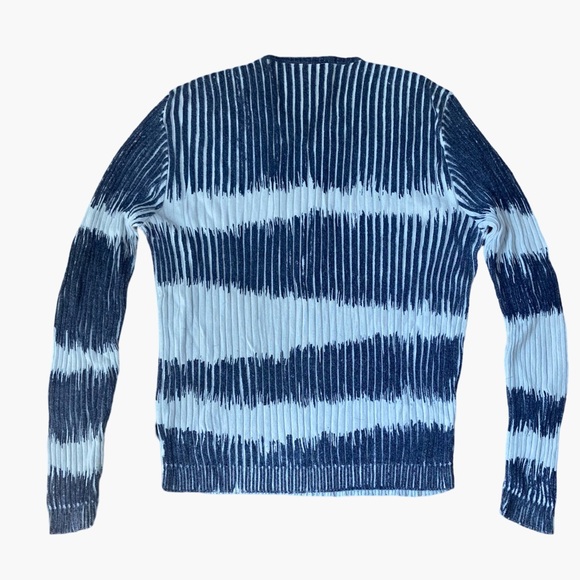 VERSACE Women’s Long Sleeve Knitted Cotton Tie Dye Blue - Picture 3 of 7